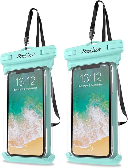 ProCase 2 Pack Waterproof Phone Pouch, Underwater Phone Case Up to 7", Dry Bag by ProCase