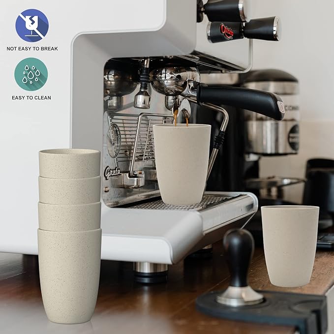 Wrova Wheat Straw Cups 6 PCS Good Alternative to Plastic Reusable Cups 20 oz - Image 8