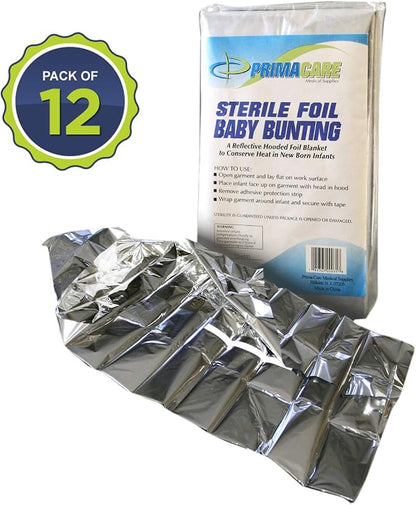 Primacare CB-6835-CS Pack of 12 Sterile Foil Baby Bunting Blankets - Image 2