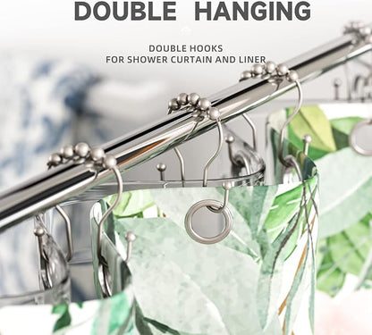 Bathway Shower Curtain Hooks Rust Proof Shower Curtain Rings, Smooth Glide - Image 6