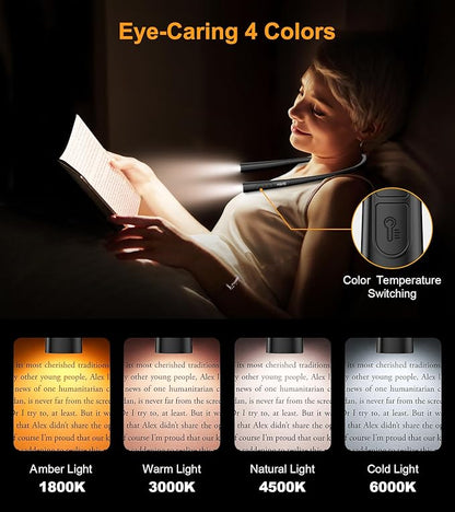 Gritin Book Light, Eye Caring 4-Color & 5-Brightness Neck Light Reading Light- - Image 3