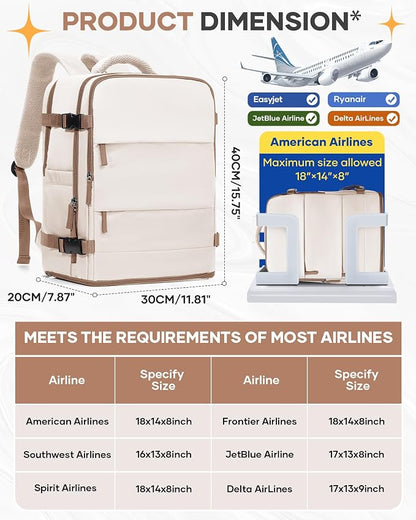 Travel Backpack Carry on Flight Approved Mochila De Viaje Personal Item Backpack - Image 3