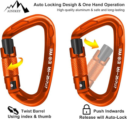 UIAA Certified Professional Heavy Duty Large Locking Carabiner Clips Climbing - Image 4