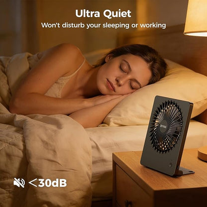 Zuvas Desk Fan Battery Operated Fan Rechargeable 180°Tilt Folding Personal Fan - Image 5