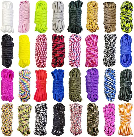 Paracord Crafting Kit, 32 Colors, 10 FT Each, 550lb Parachute Cord by AOHOMOOON