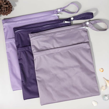ALVABABY 3pcs Cloth Diaper Wet Dry Bags Waterproof Reusable - Image 6