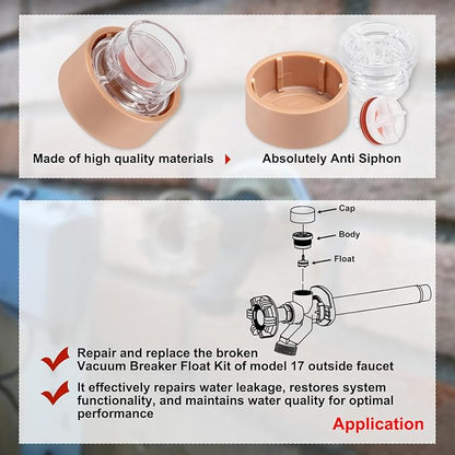 youour RK-17VB Vacuum Breaker Float Kit, Freezeless Anti-Siphon Wall Faucet - Image 5