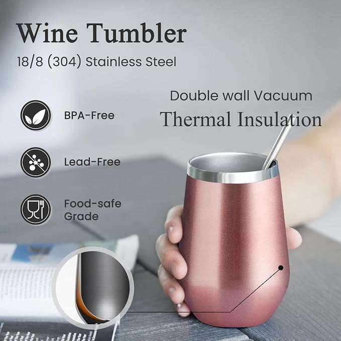 MEWAY 12oz Stainless Steel Wine Tumbler - Image 2