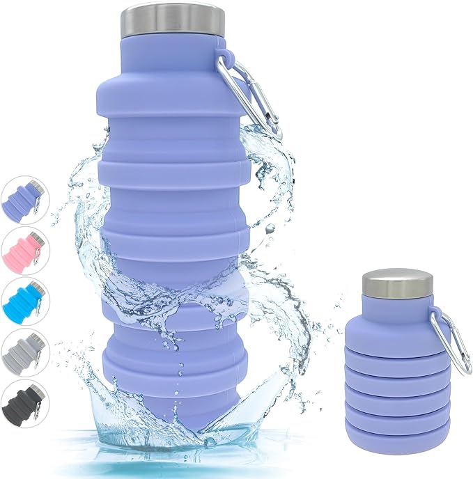 YCT Collapsible Water Bottle 17oz（500ml），Travel Portable Sport Water by YCT