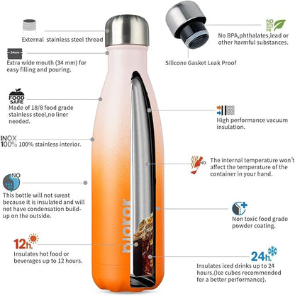 BJPKPK 17oz Insulated Stainless Steel Water Bottles, Sports Water Bottles Keep - Image 3