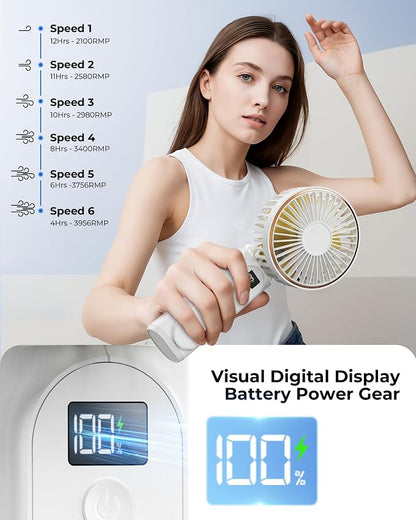 TUNISE Portable Handheld Fan, Portable Fan Rechargeable, 180° Adjustable - Image 5