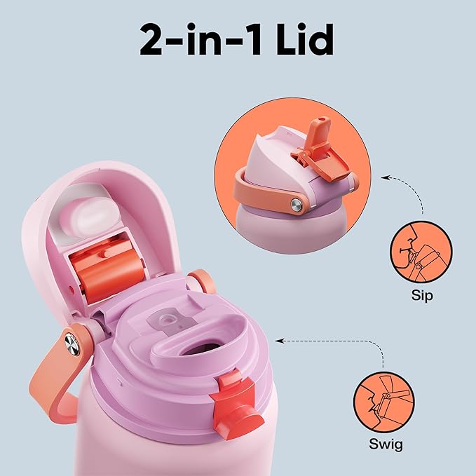 Insulated Water Bottle with Straw - Image 3