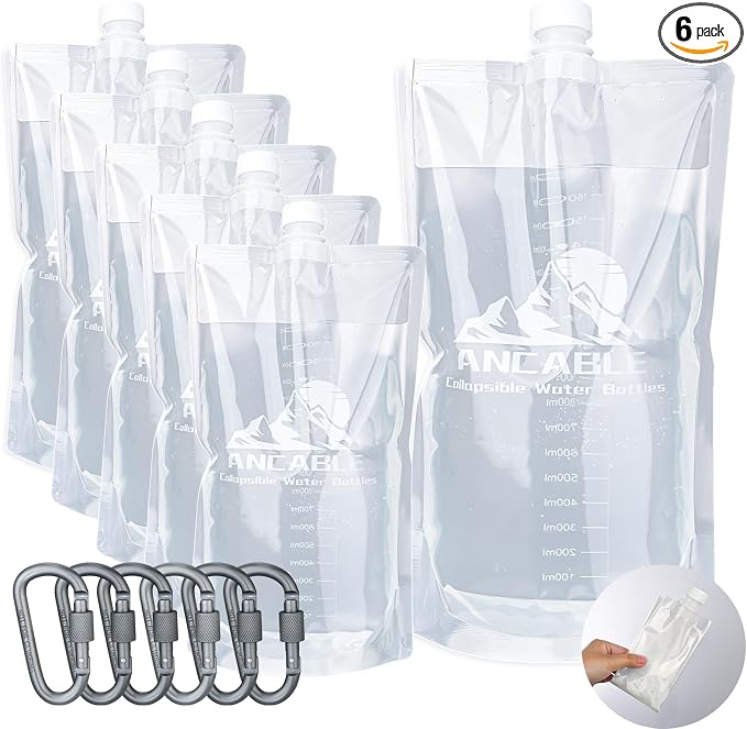 Ancable 64oz Collapsible Water Bottles, BPA-Free Water Bottle by Ancable