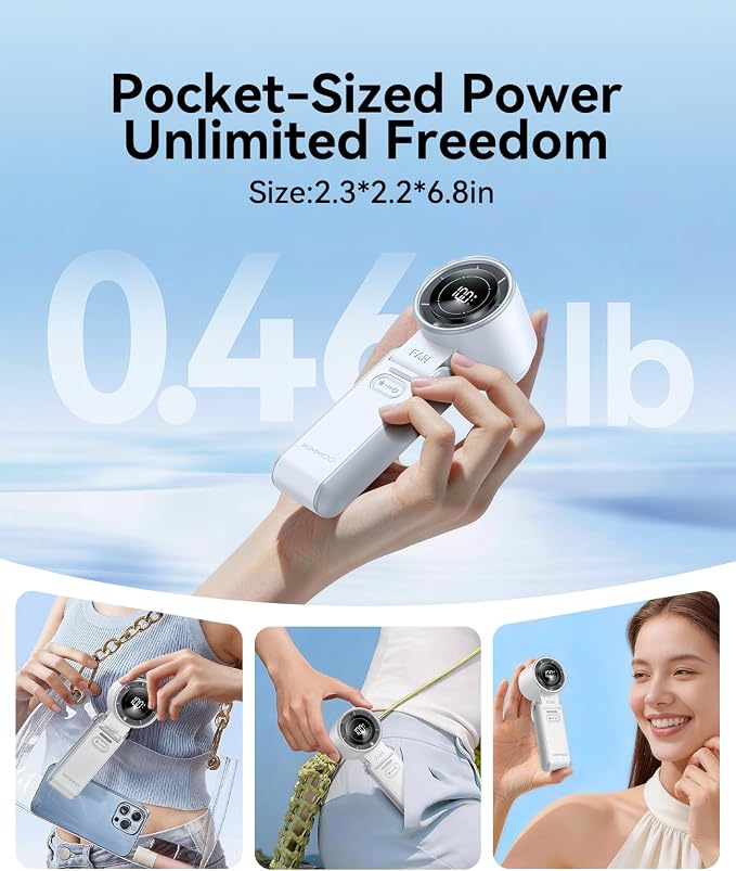 KIMMOO 3-in-1 Portable Handheld Turbo Fan-100 Speeds, Powerful 20000 RPM - Image 7