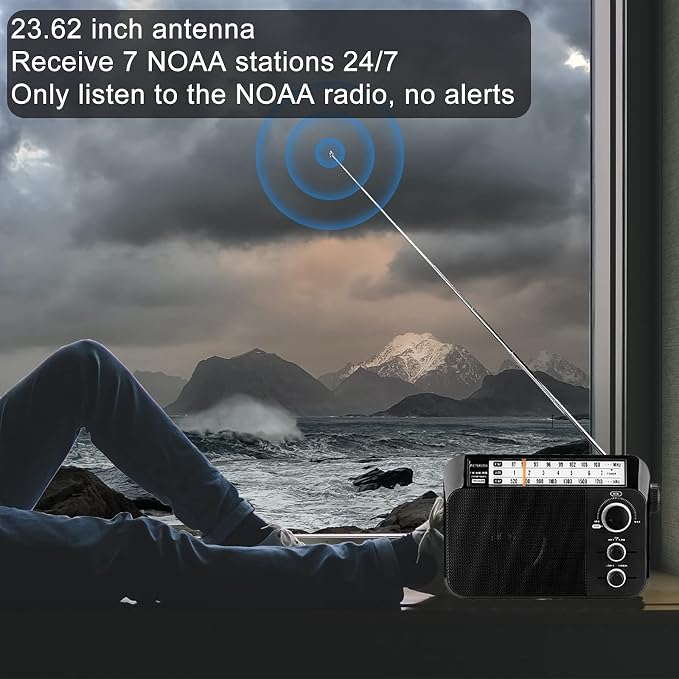 Retekess TR604W AM FM NOAA Radio, Portable Emergency Weather Radios - Image 2