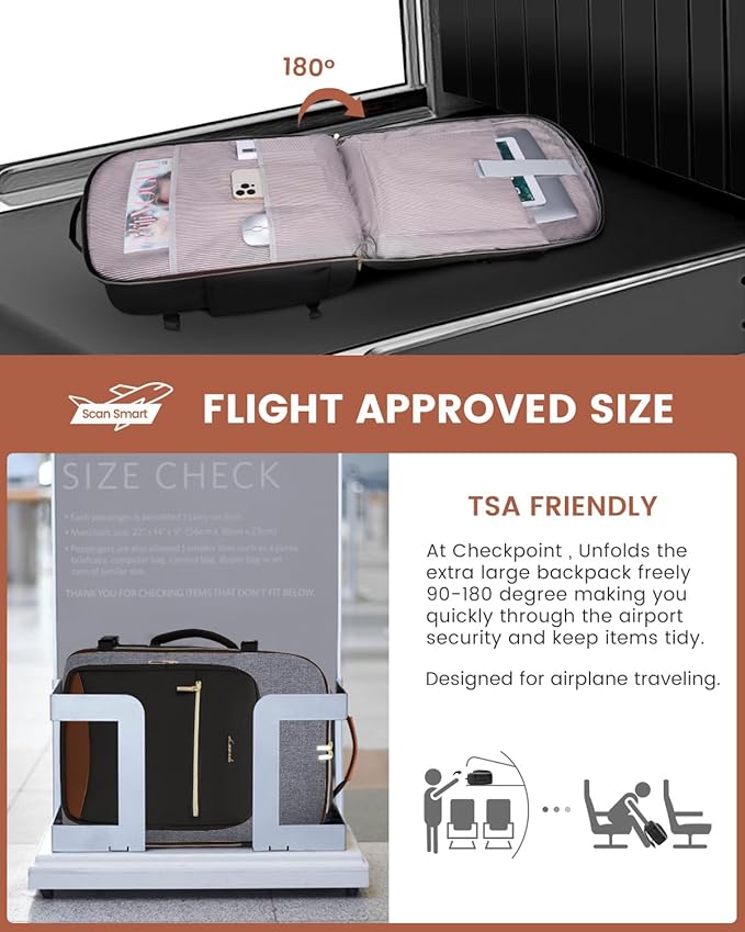 LOVEVOOK 50L Travel Backpack for Women & Men, Airline Approved Carry On Luggage - Image 2