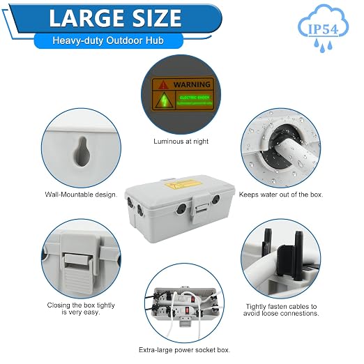 NineLeaf Outdoor Electrical Box Waterproof, Medium Weatherproof Electrical Box - Image 7