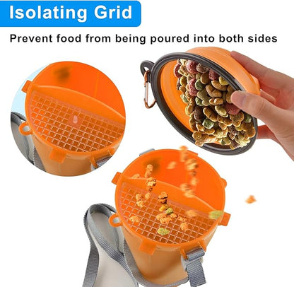 Dog Travel Water Bottle Collapsible Bowls, 2 in 1 Pet Food Container - Image 4