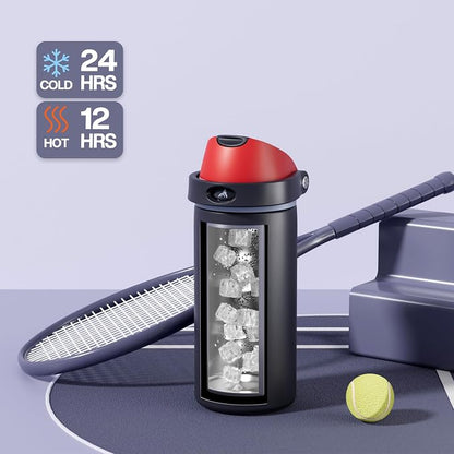 POWCAN 18 oz Stainless Steel Water Bottle: 2-in-1 Push-Button Spout & - Image 3