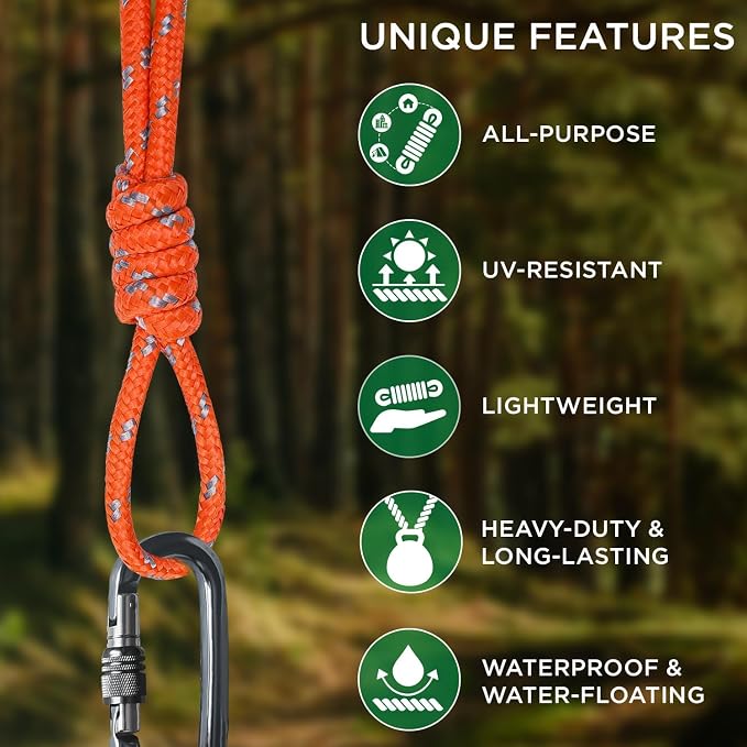 TECEUM Rope – 90 Feet x 1/4 Inch – Purple – Strong All-Purpose Utility Rope – - Image 4