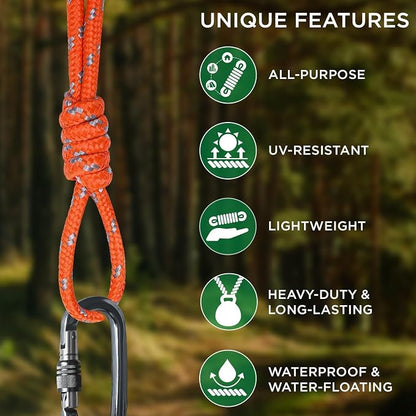 TECEUM Rope – 90 Feet x 1/4 Inch – Purple – Strong All-Purpose Utility Rope – - Image 4