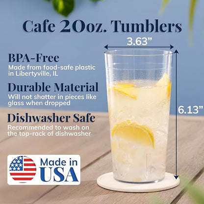 US Acrylic Cafe Plastic Reusable Tumblers 20-ounce Water Cups in Clear | Value - Image 2