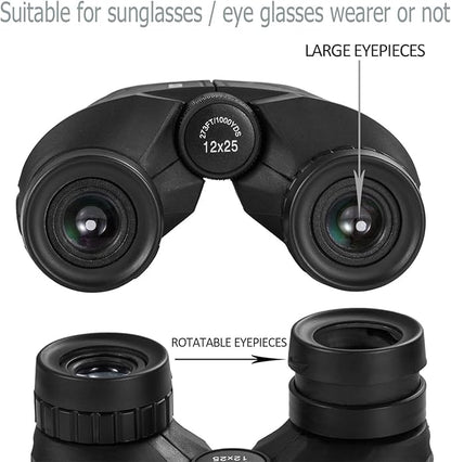 Occer 12x25 Compact Binoculars for Adults and Kids, Large Eyepiece Waterproof - Image 3