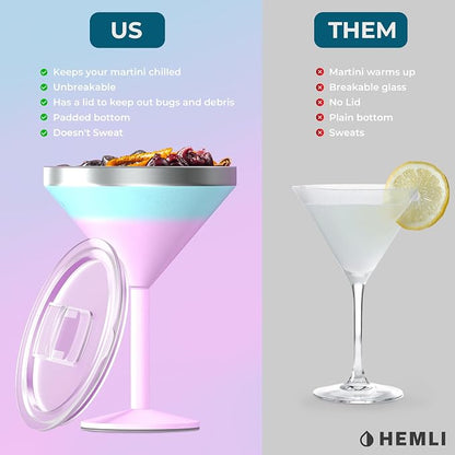 Martini Glass, Stainless Steel Insulated Martini Tumbler, Cocktail Cup - Image 2