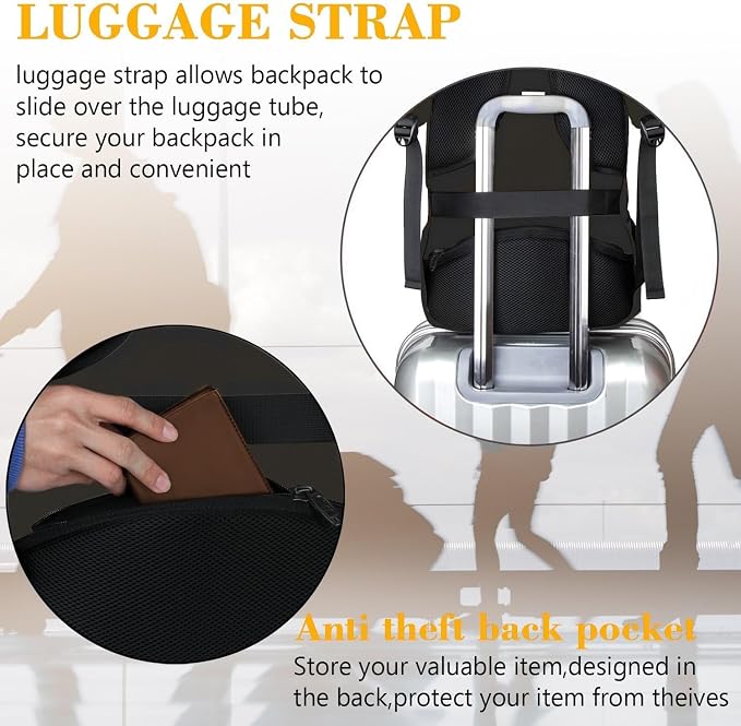 MATEIN Travel Laptop Backpack for Men, Business Anti Theft Slim Sturdy Laptops - Image 6