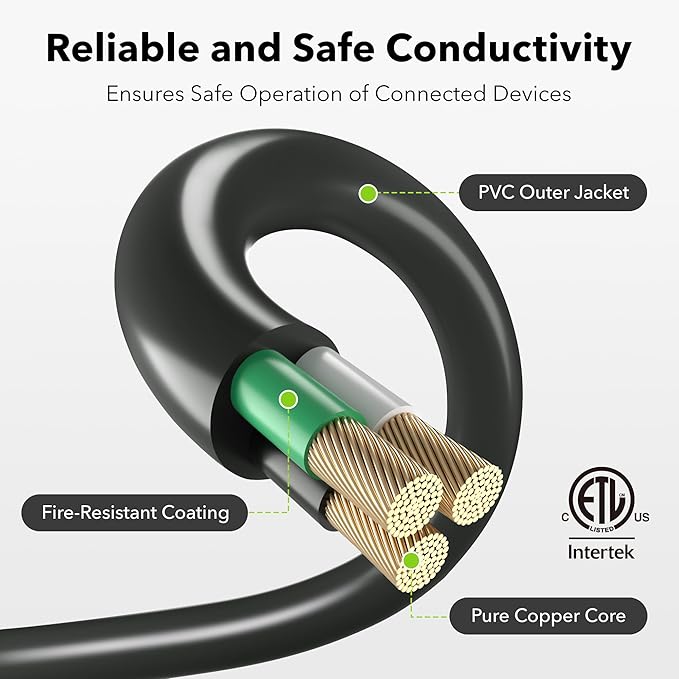 BN-LINK 25 ft Outdoor Extension Cord w/3 Inline Outlets 16/3 Gauge, SJTW - Image 2