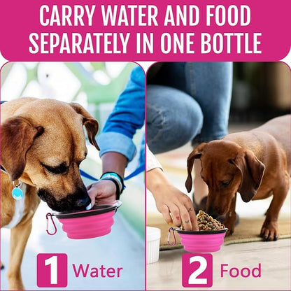 Dog Travel Water Bottle W/Collapsible Bowls - Image 4