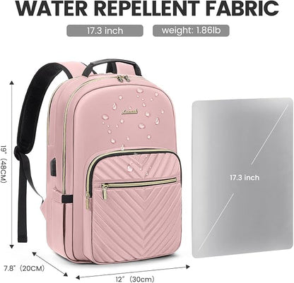 LOVEVOOK Laptop Backpack for Women 17.3 inch, Cute Womens Travel Backpack Purse - Image 4