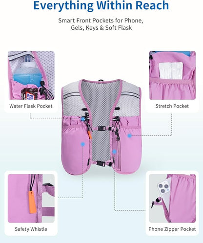 ECOHUB Running Hydration Vest Backpack, Lightweight Hydration Pack Bag Daypack - Image 4