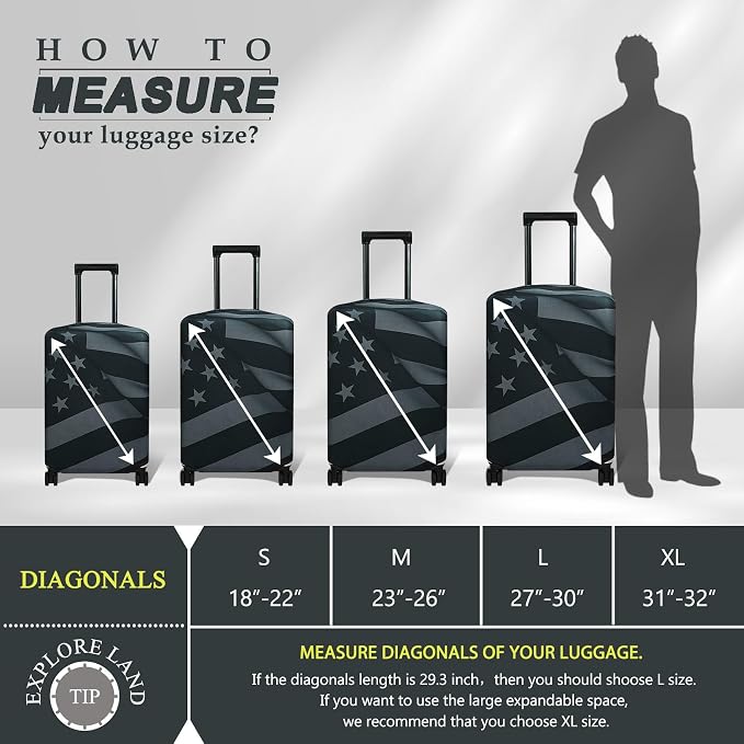 Explore Land Travel Luggage Cover Suitcase Protector Fits 23-26 Inch Case - Image 5