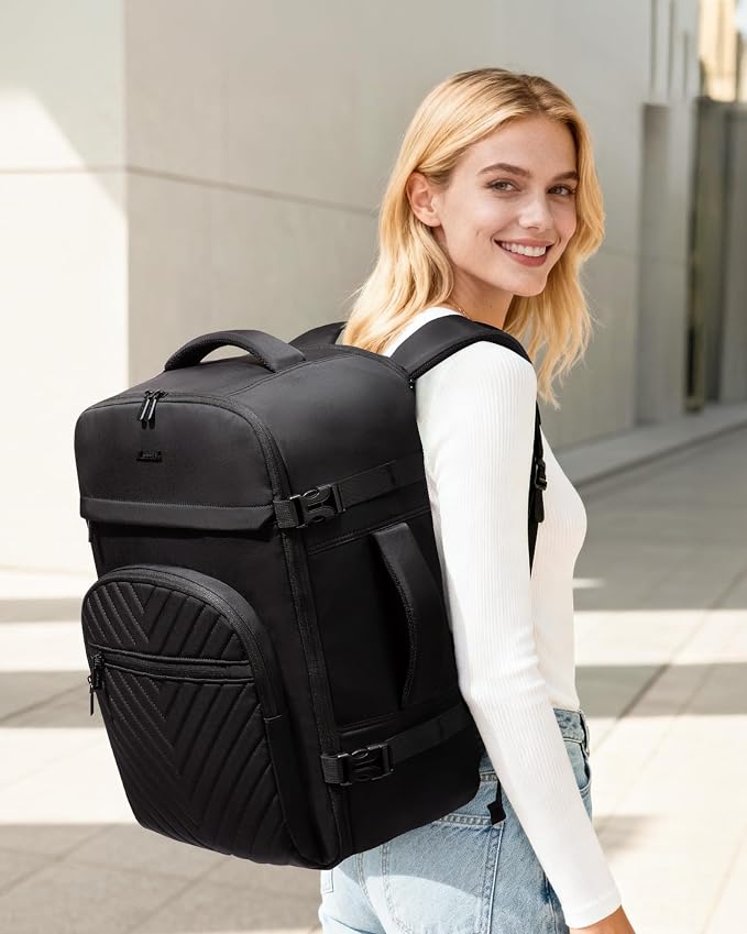 LOVEVOOK 40L Travel Backpack for Women Men, TSA Personal Item Travel Bag Fits - Image 2