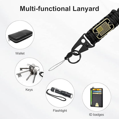 Paracord Key Lanyard for Men Black Neck Lanyard for Keys - Image 4