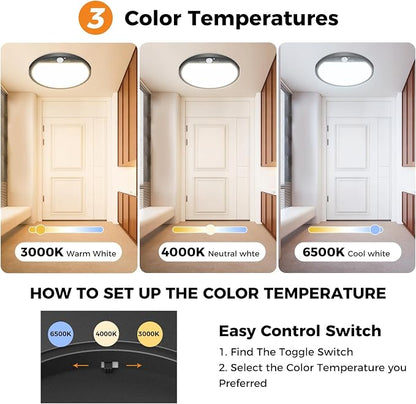 slochi 4Pack Motion Sensor Light Indoor Wired, 12 Inch 3000K/4000K/6500K Closet - Image 3