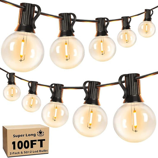 100FT LED Outdoor String Lights Patio Light by Brightever
