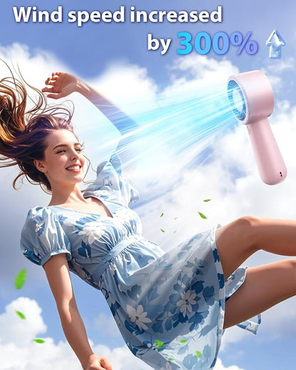Portable Handheld Fan Personal Small Turbo Hand Fan Powerful, USB Rechargeable - Image 2