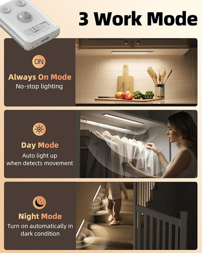 EZVALO 134 LED Under Cabinet Lights, 4000mAh Rechargeable Motion Sensor Light - Image 6