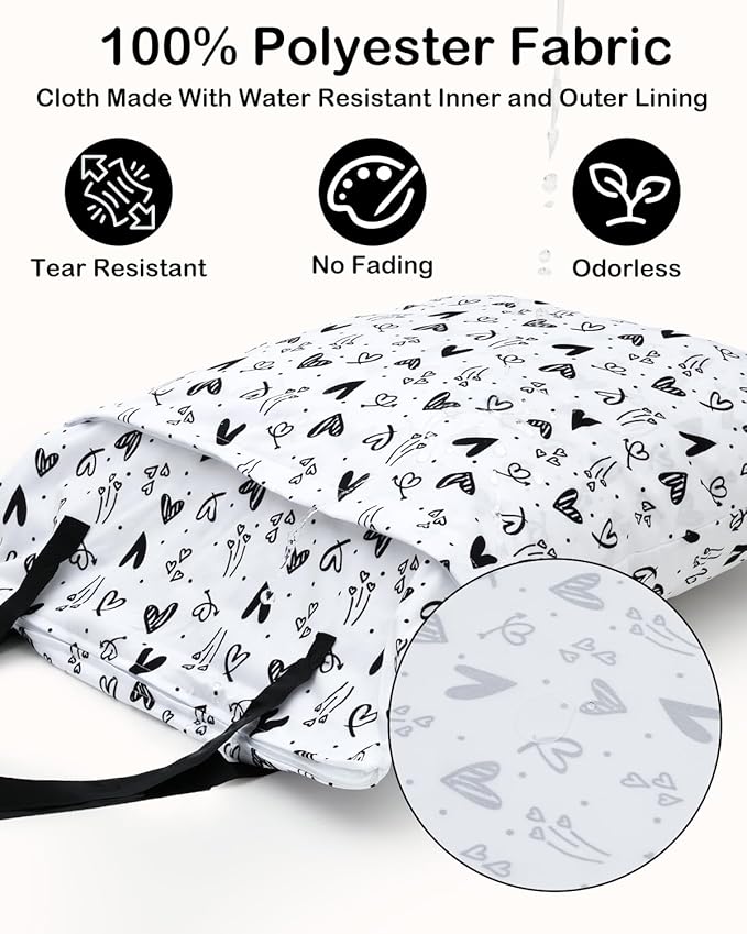 ALVABABY 2 Pack Large Wet Dry Bag Waterproof Hanging Cloth Diaper - Image 2