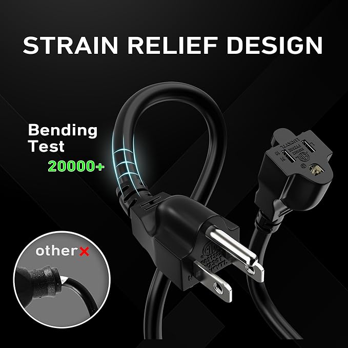 LUCKY TL Indoor Outdoor Extension Cord, 16/3 Gauge Black Long Extension Cord - Image 2