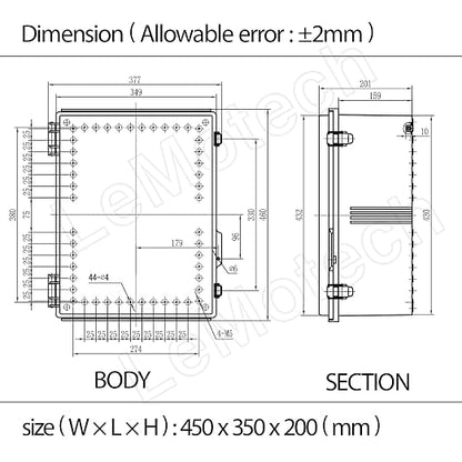 LeMotech Electrical Box, IP67 Waterproof Hinged Cover Stainless Steel Latch - Image 7