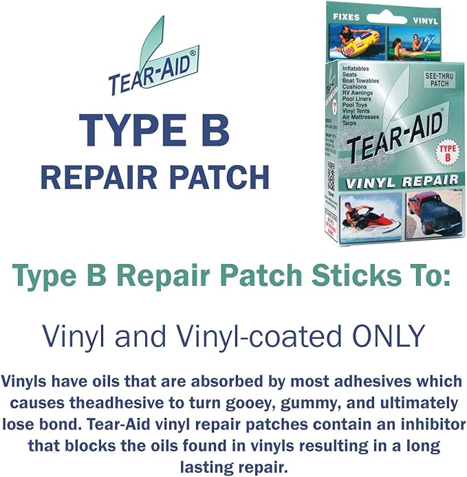 TEAR-AID Vinyl Repair Kit, Type B Clear Patch - Image 2