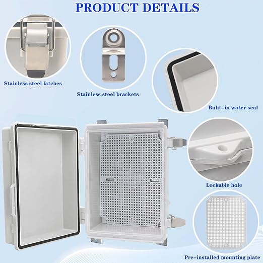 Waterproof Electrical Box with Mounting Plate, IP67 Junction Box Stainless - Image 3