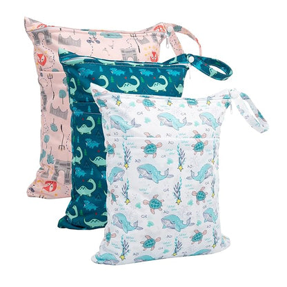 babygoal Wet Dry Bags 3 Pack for Baby Cloth Diapers, Washable Travel Bags - Image 5