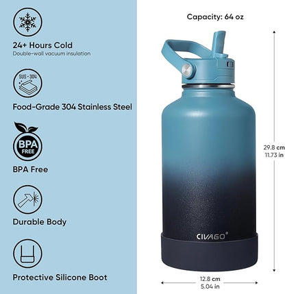 CIVAGO 64 oz Insulated Stainless Steel Water Bottle - Image 7