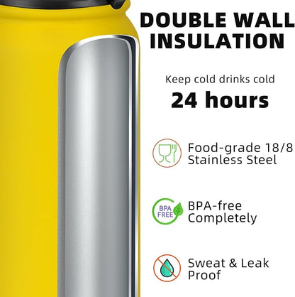 Fanhaw 24 oz Insulated Stainless Steel Water Bottle - Image 3