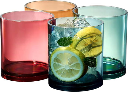 Khen Classic Plastic Reusable Tumbler Drinking Glasses Jewel Muted Colors 13oz by Khen