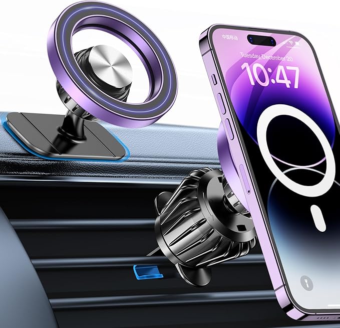 Kaistyle for Magsafe Car Mount【20 Strong Magnets】Magnetic Phone Holder for Car by Kaistyle